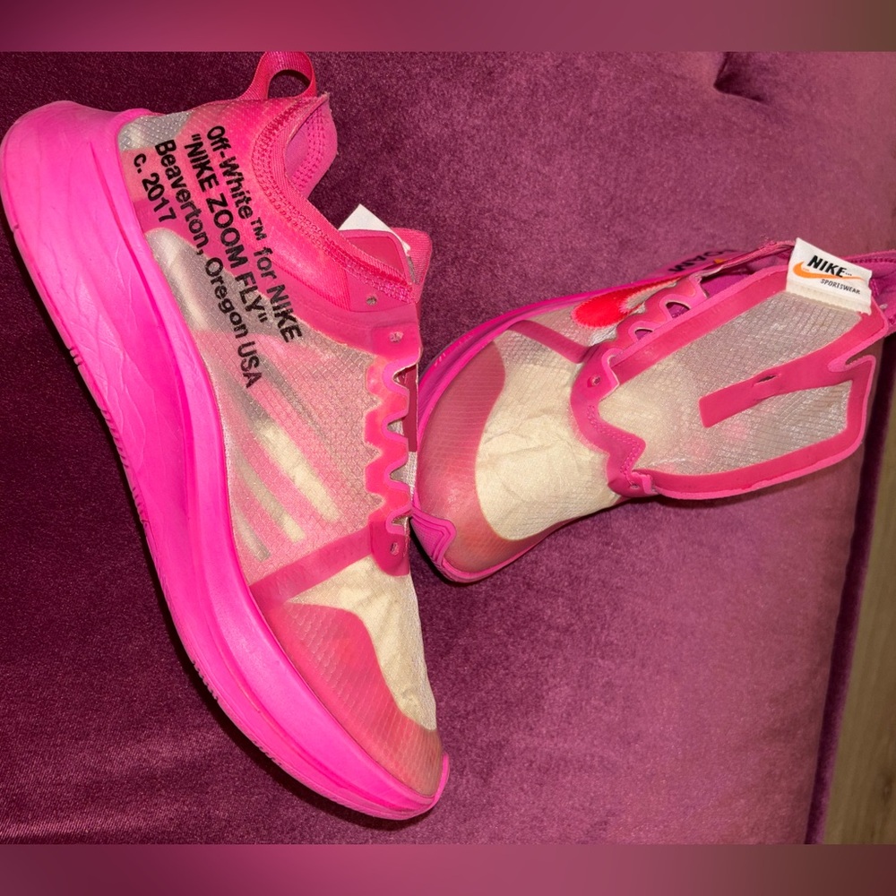 Nike Off-White Women's Pink and White Athletic Shoes